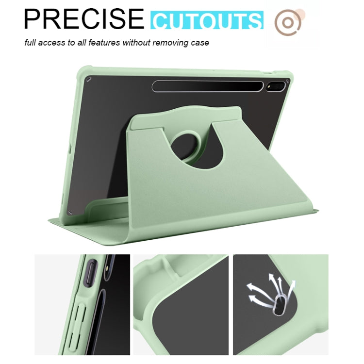 For Samsung Galaxy Tab S9+ X810 Acrylic 360 Degree Rotation Holder Tablet Leather Case(Matcha Green) - Galaxy Tab S9+ Cases by PMC TechLife | Online Shopping South Africa | PMC TechLife