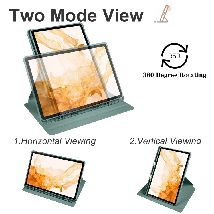 For Samsung Galaxy Tab S10+ / S9+ Acrylic 360 Degree Rotation Holder Tablet Leather Case(Dark Green) - free shipping - PMC Jewellery - Order now!