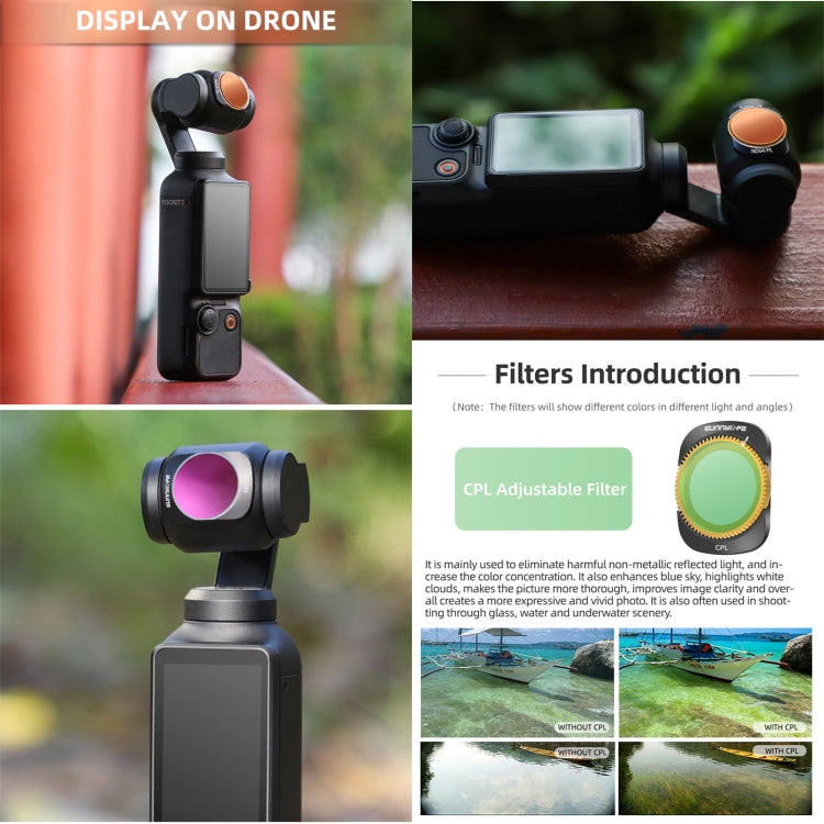 For DJI OSMO Pocket 3 Sunnylife Camera Lens Magnetic Metal Filter, Filter:ND16 - Lens Accessories by Sunnylife | Online Shopping South Africa | PMC TechLife | Buy Now Pay Later Mobicred