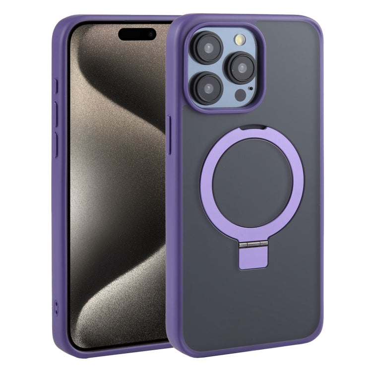 For iPhone 15 Pro Max DFANS DESIGN Frosted Magsafe Magnetic Holder Phone Case(Purple) - iPhone 15 Pro Max Cases by DFANS DESIGN | Online Shopping South Africa | PMC Jewellery | Buy Now Pay Later Mobicred