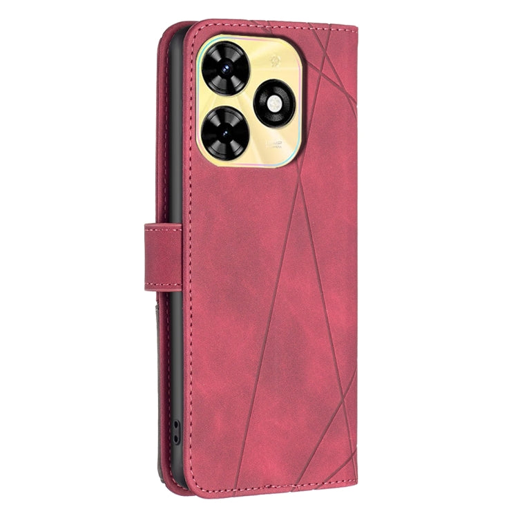 For Tecno Spark Go 2024 / 20C / POP 8 Magnetic Buckle Rhombus Texture Leather Phone Case(Red) - free shipping - PMC Jewellery - Order now!