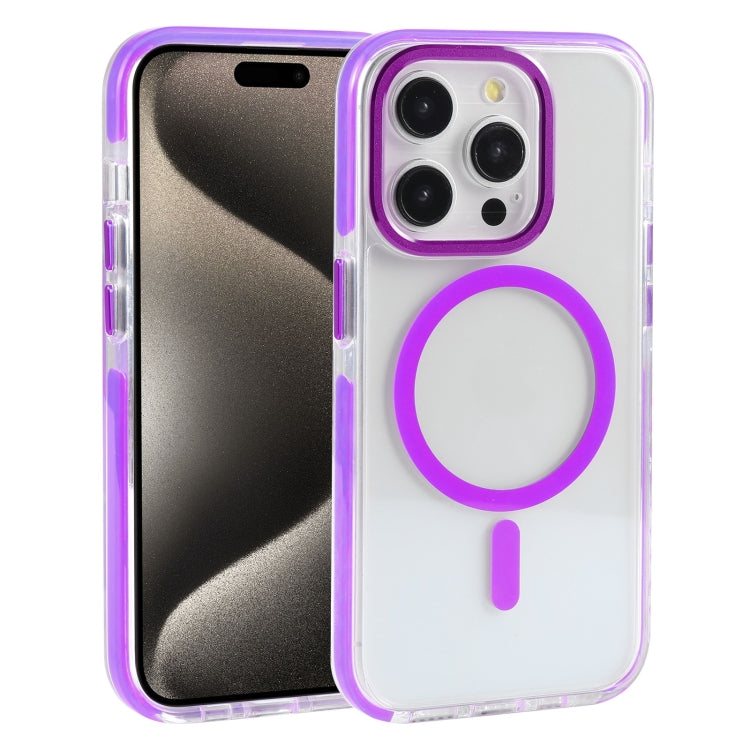 For iPhone 15 Pro Max Mutural Cushion Series MagSafe Magnetic Phone Case(Purple) - free shipping - PMC TechLife - Order now!