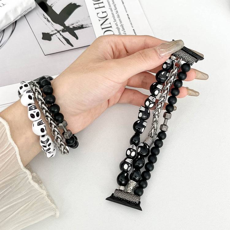 For Apple Watch Series 2 42mm Skull Beaded Watch Band(White) - free shipping - PMC TechLife - Order now!