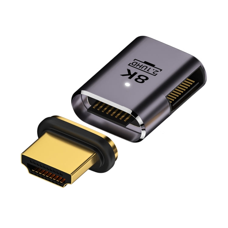 8K 60Hz HDTV to HDTV Magnetic Adapter, Male Straight Female Side Right Bend - Adapter by PMC Jewellery | Online Shopping South Africa | PMC Jewellery | Buy Now Pay Later Mobicred
