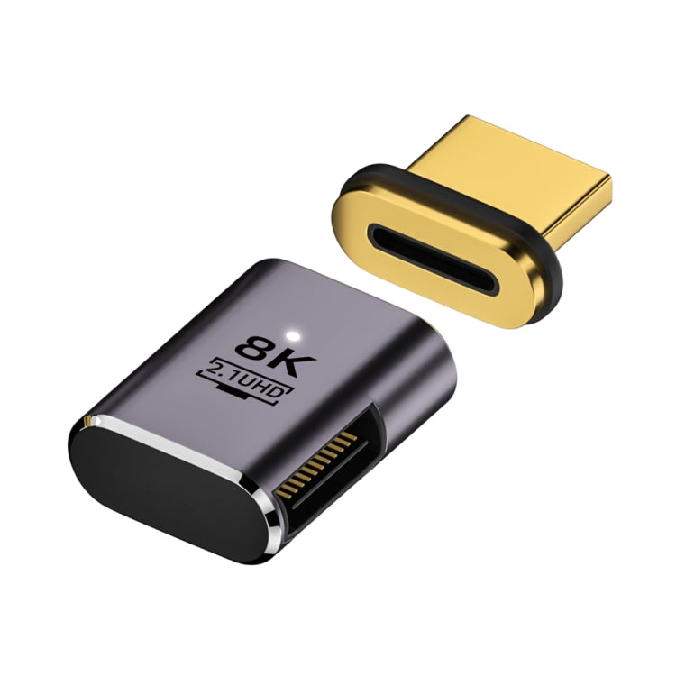 8K 60Hz HDTV to HDTV Magnetic Adapter, Male Straight Female Side Left Bend - Adapter by PMC Jewellery | Online Shopping South Africa | PMC Jewellery | Buy Now Pay Later Mobicred