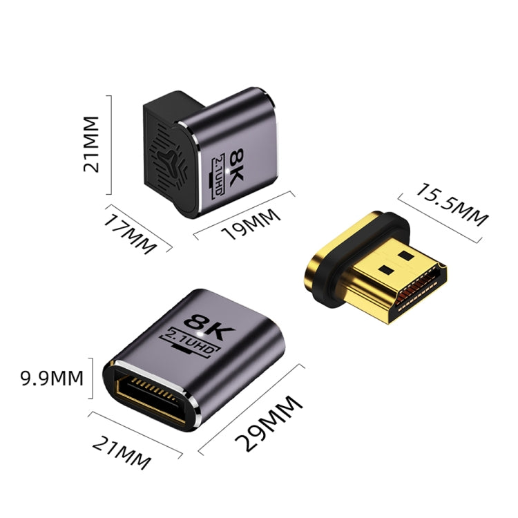 8K 60Hz HDTV to HDTV Magnetic Adapter, 3D Curved Female Vertical Reverse Side - Adapter by PMC TechLife | Online Shopping South Africa | PMC TechLife