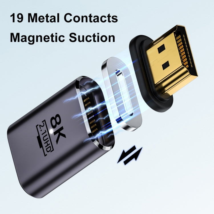 8K 60Hz HDTV to HDTV Magnetic Adapter, Male Straight Female Side Right Bend - Adapter by PMC Jewellery | Online Shopping South Africa | PMC Jewellery | Buy Now Pay Later Mobicred