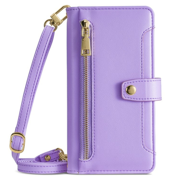 For Sony Xperia 1 VI Lite Sheep Texture Cross-body Zipper Wallet Leather Phone Case(Purple) - Sony Cases by PMC TechLife | Online Shopping South Africa | PMC TechLife | Buy Now Pay Later Mobicred