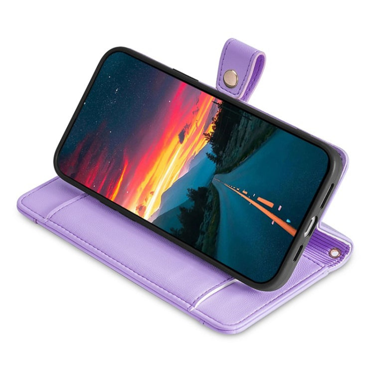 For Sony Xperia 1 VI Lite Sheep Texture Cross-body Zipper Wallet Leather Phone Case(Purple) - Sony Cases by PMC TechLife | Online Shopping South Africa | PMC TechLife | Buy Now Pay Later Mobicred