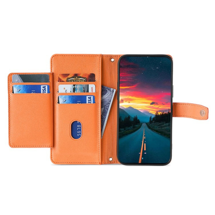 For Sony Xperia 10 VI Lite Sheep Texture Cross-body Zipper Wallet Leather Phone Case(Orange) - Sony Cases by PMC TechLife | Online Shopping South Africa | PMC TechLife | Buy Now Pay Later Mobicred