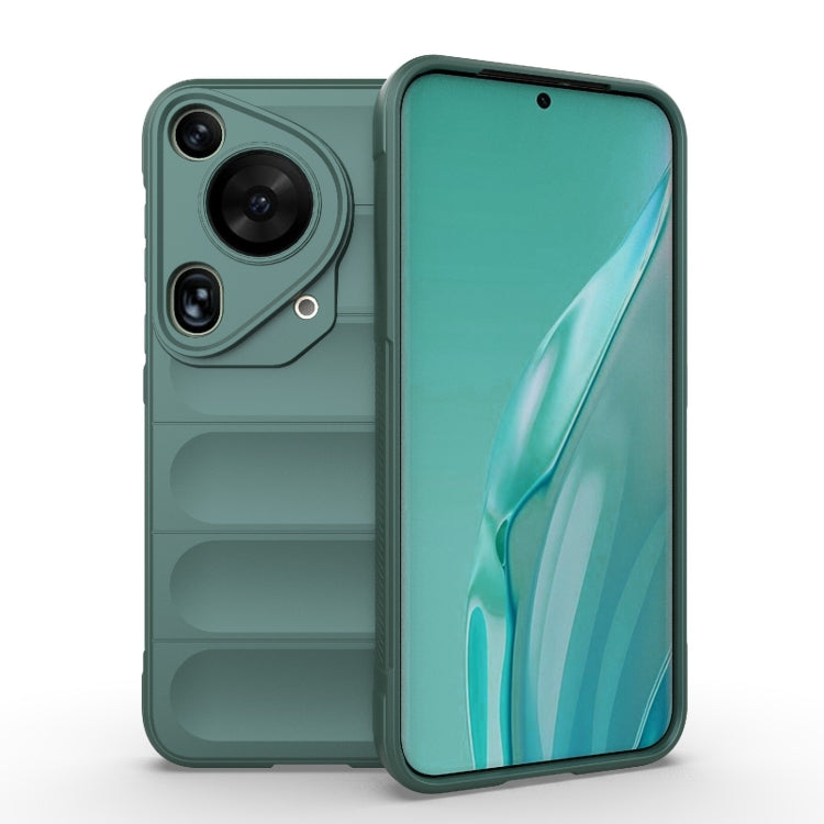 For Huawei Pura 70 Ultra Magic Shield TPU + Flannel Phone Case(Dark Green) - Huawei Cases by PMC TechLife | Online Shopping South Africa | PMC TechLife | Buy Now Pay Later Mobicred
