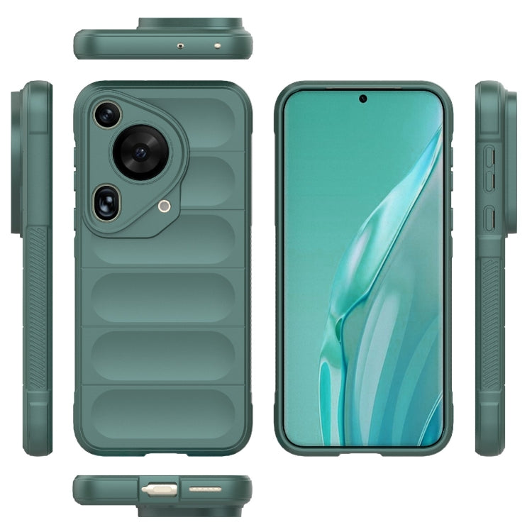 For Huawei Pura 70 Ultra Magic Shield TPU + Flannel Phone Case(Dark Green) - Huawei Cases by PMC TechLife | Online Shopping South Africa | PMC TechLife | Buy Now Pay Later Mobicred