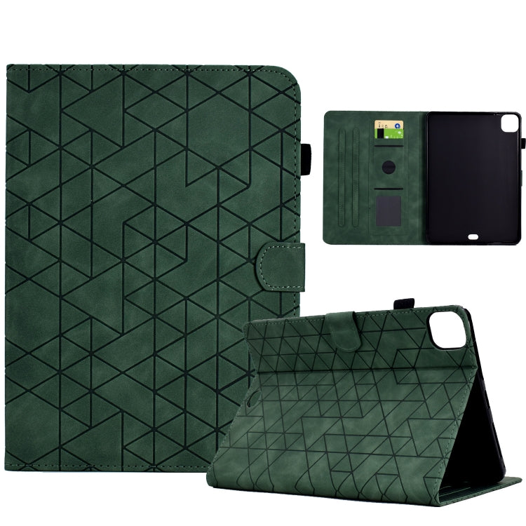 For iPad Pro 11 2024 Rhombus TPU Smart Leather Tablet Case(Green) - iPad Pro 11 2024 Cases by PMC TechLife | Online Shopping South Africa | PMC TechLife | Buy Now Pay Later Mobicred