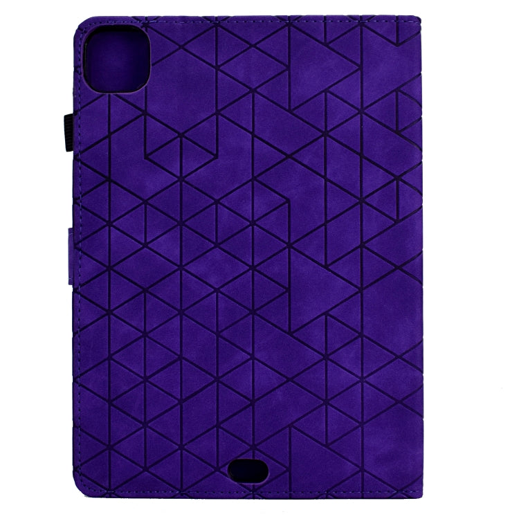 For iPad Pro 11 2024 Rhombus TPU Smart Leather Tablet Case(Purple) - iPad Pro 11 2024 Cases by PMC TechLife | Online Shopping South Africa | PMC TechLife | Buy Now Pay Later Mobicred