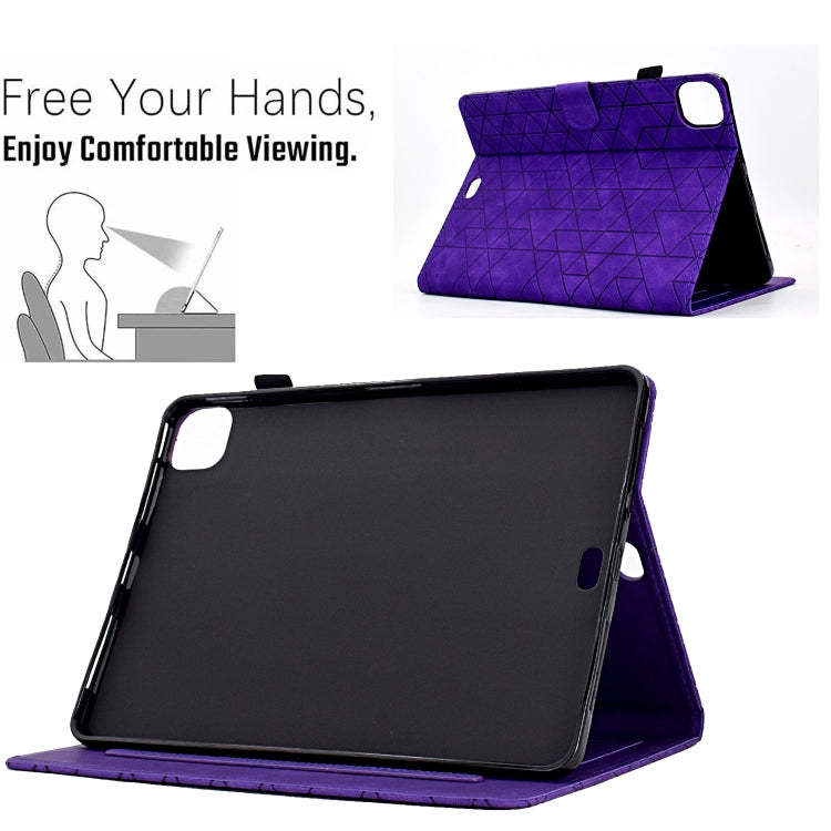For iPad Pro 11 2024 Rhombus TPU Smart Leather Tablet Case(Purple) - iPad Pro 11 2024 Cases by PMC TechLife | Online Shopping South Africa | PMC TechLife | Buy Now Pay Later Mobicred