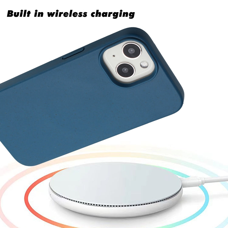 For iPhone 14 Plus Wheat MagSafe Magnetic Straw Material + TPU Phone Case(Blue) - iPhone 14 Plus Cases by PMC TechLife | Online Shopping South Africa | PMC TechLife