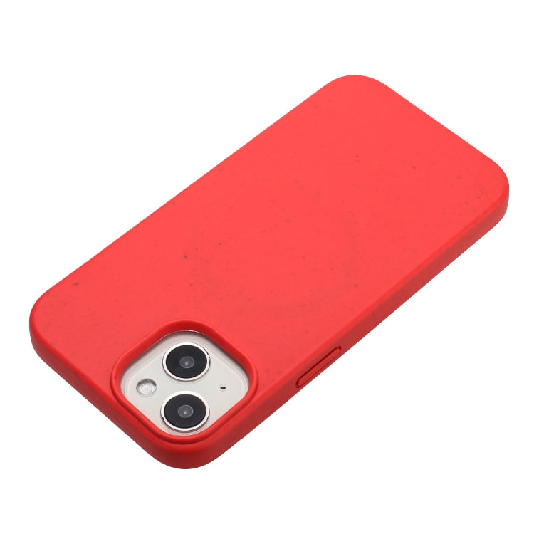 For iPhone 14 Wheat MagSafe Magnetic Straw Material + TPU Phone Case(Red) - iPhone 14 Cases by PMC TechLife | Online Shopping South Africa | PMC TechLife