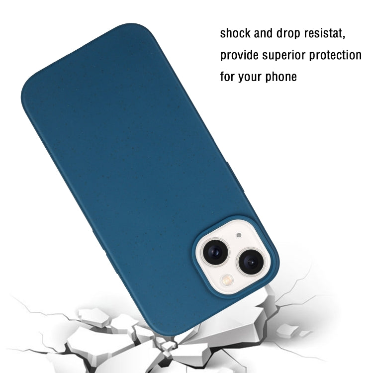 For iPhone 14 Wheat MagSafe Magnetic Straw Material + TPU Phone Case(Blue) - iPhone 14 Cases by PMC TechLife | Online Shopping South Africa | PMC TechLife