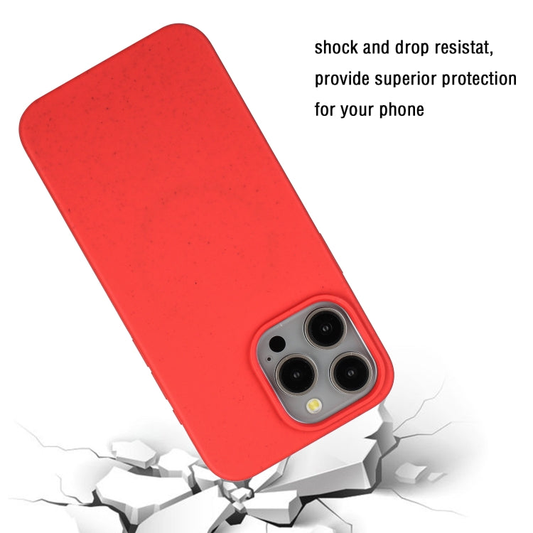 For iPhone 14 Pro Wheat MagSafe Magnetic Straw Material + TPU Phone Case(Red) - iPhone 14 Pro Cases by PMC TechLife | Online Shopping South Africa | PMC TechLife
