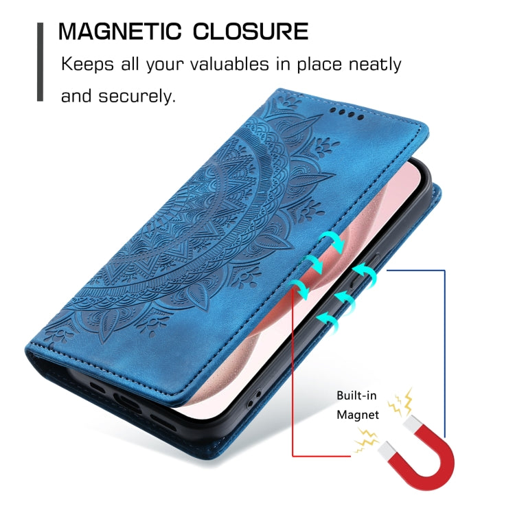 For iPhone 16 Pro Max Totem Embossed Magnetic Leather Phone Case(Blue) - iPhone 16 Pro Max Cases by PMC TechLife | Online Shopping South Africa | PMC TechLife | Buy Now Pay Later Mobicred