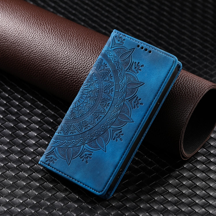 For iPhone 16 Pro Totem Embossed Magnetic Leather Phone Case(Blue) - iPhone 16 Pro Cases by PMC TechLife | Online Shopping South Africa | PMC TechLife | Buy Now Pay Later Mobicred