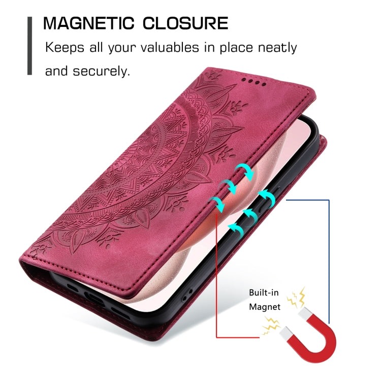 For iPhone 16 Plus Totem Embossed Magnetic Leather Phone Case(Red) - iPhone 16 Plus Cases by PMC TechLife | Online Shopping South Africa | PMC TechLife | Buy Now Pay Later Mobicred
