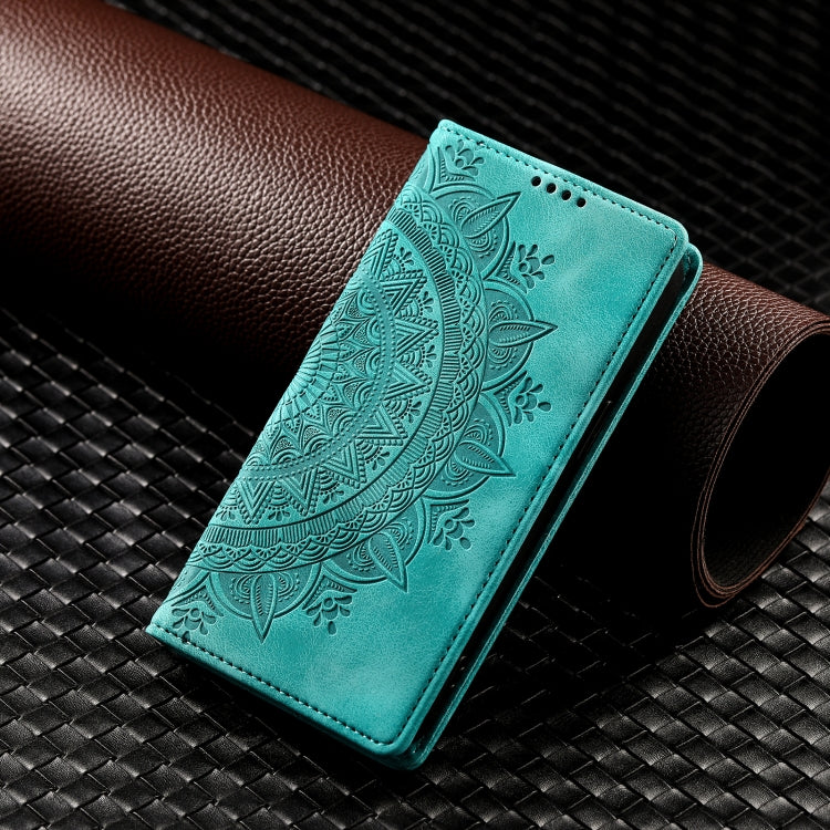 For iPhone 16 Plus Totem Embossed Magnetic Leather Phone Case(Green) - iPhone 16 Plus Cases by PMC TechLife | Online Shopping South Africa | PMC TechLife | Buy Now Pay Later Mobicred