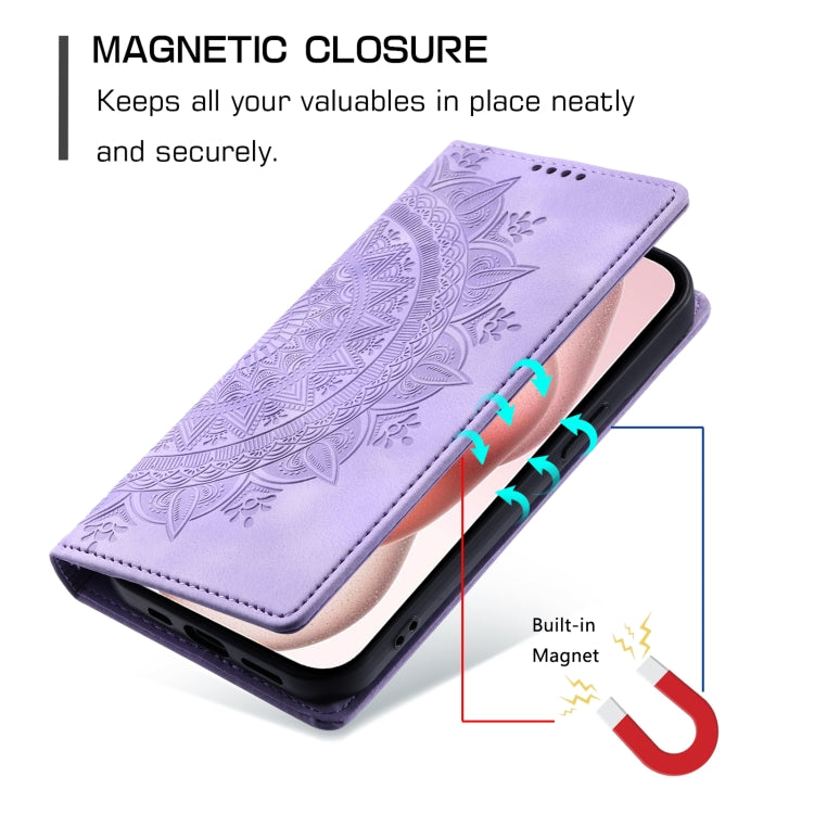 For iPhone 16 Plus Totem Embossed Magnetic Leather Phone Case(Purple) - free shipping - PMC TechLife - Order now!