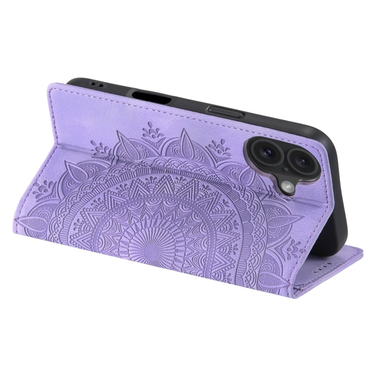 For iPhone 16 Plus Totem Embossed Magnetic Leather Phone Case(Purple) - free shipping - PMC TechLife - Order now!
