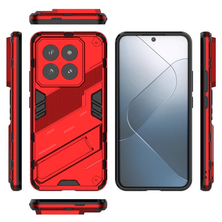 For Xiaomi 14 Pro 5G Punk Armor 2 in 1 PC + TPU Phone Case with Holder(Red) - 14 Pro Cases by PMC TechLife | Online Shopping South Africa | PMC TechLife | Buy Now Pay Later Mobicred