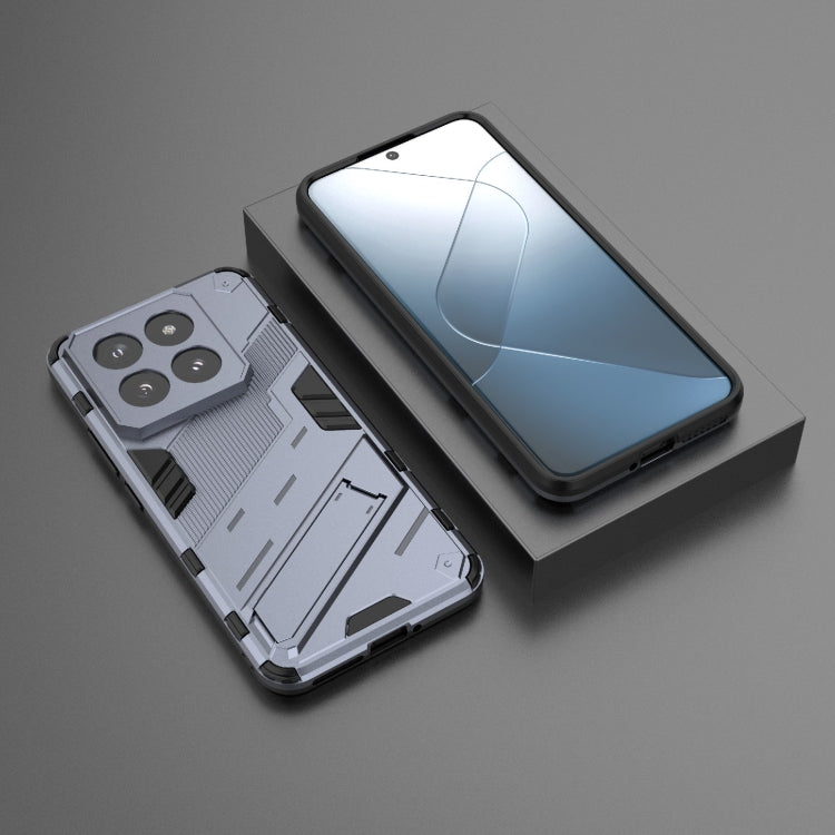 For Xiaomi 14 Pro 5G Punk Armor 2 in 1 PC + TPU Phone Case with Holder(Grey) - 14 Pro Cases by PMC TechLife | Online Shopping South Africa | PMC TechLife | Buy Now Pay Later Mobicred