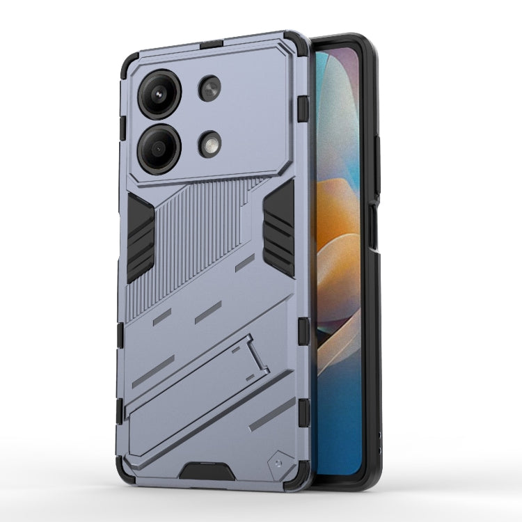 For Xiaomi Redmi Note 13R Pro 5G Punk Armor 2 in 1 PC + TPU Phone Case with Holder(Grey) - Xiaomi Cases by PMC TechLife | Online Shopping South Africa | PMC TechLife | Buy Now Pay Later Mobicred