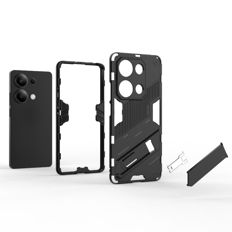 For Xiaomi Redmi Note 13 Pro 4G Global Punk Armor 2 in 1 PC + TPU Phone Case with Holder(Light Red) - free shipping - PMC TechLife - Order now!