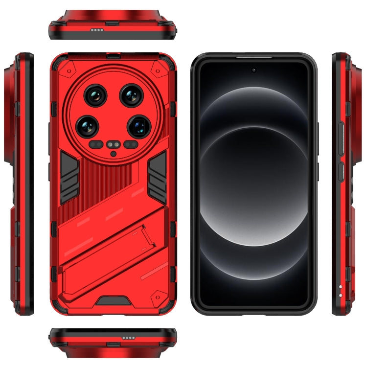 For Xiaomi 14 Ultra 5G Punk Armor 2 in 1 PC + TPU Phone Case with Holder(Red) - 14 Ultra Cases by PMC TechLife | Online Shopping South Africa | PMC TechLife | Buy Now Pay Later Mobicred