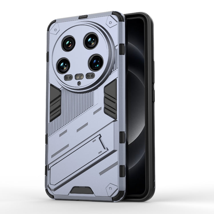 For Xiaomi 14 Ultra 5G Punk Armor 2 in 1 PC + TPU Phone Case with Holder(Grey) - 14 Ultra Cases by PMC TechLife | Online Shopping South Africa | PMC TechLife | Buy Now Pay Later Mobicred