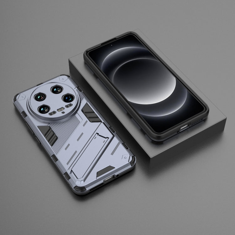 For Xiaomi 14 Ultra 5G Punk Armor 2 in 1 PC + TPU Phone Case with Holder(Grey) - 14 Ultra Cases by PMC TechLife | Online Shopping South Africa | PMC TechLife | Buy Now Pay Later Mobicred