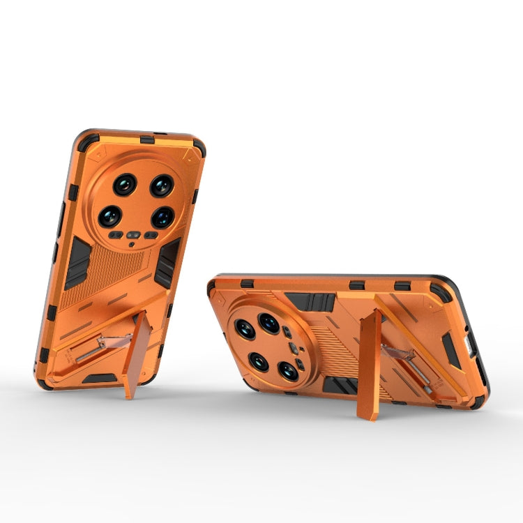 For Xiaomi 14 Ultra 5G Punk Armor 2 in 1 PC + TPU Phone Case with Holder(Orange) - 14 Ultra Cases by PMC TechLife | Online Shopping South Africa | PMC TechLife | Buy Now Pay Later Mobicred
