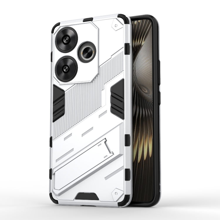 For Xiaomi Redmi Turbo 3 5G Punk Armor 2 in 1 PC + TPU Phone Case with Holder(White) - Xiaomi Cases by PMC TechLife | Online Shopping South Africa | PMC TechLife | Buy Now Pay Later Mobicred