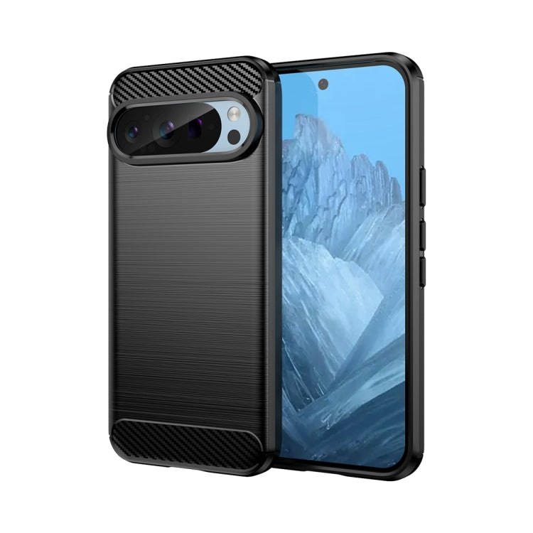 For Google Pixel 9 Pro 5G Carbon Fiber Brushed Texture TPU Phone Case(Black) - Google Cases by PMC TechLife | Online Shopping South Africa | PMC TechLife | Buy Now Pay Later Mobicred