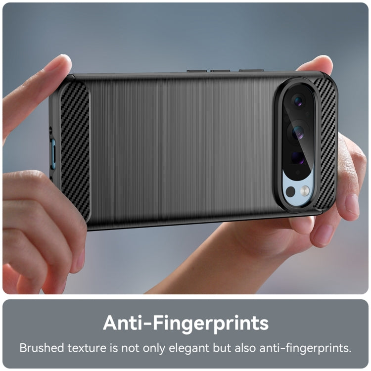 For Google Pixel 9 Pro 5G Carbon Fiber Brushed Texture TPU Phone Case(Black) - Google Cases by PMC TechLife | Online Shopping South Africa | PMC TechLife | Buy Now Pay Later Mobicred
