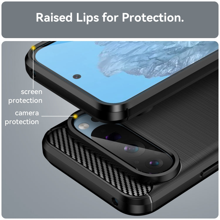 For Google Pixel 9 Carbon Fiber Brushed Texture TPU Phone Case(Black) - Google Cases by PMC TechLife | Online Shopping South Africa | PMC TechLife | Buy Now Pay Later Mobicred