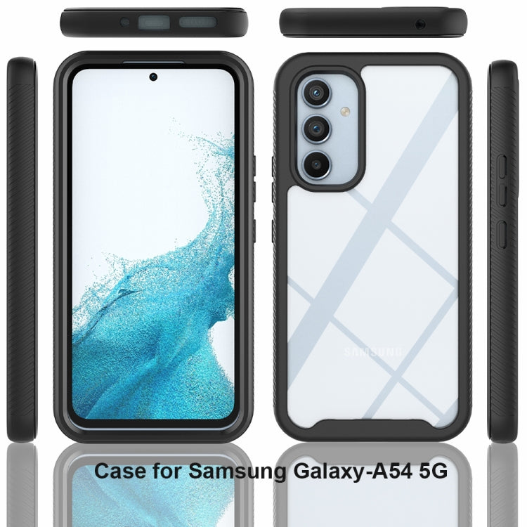 For Samsung Galaxy A54 5G Two-layer Integrated Transparent TPU + PC + PET Protective Phone Case(Black) - Galaxy Phone Cases by PMC TechLife | Online Shopping South Africa | PMC TechLife