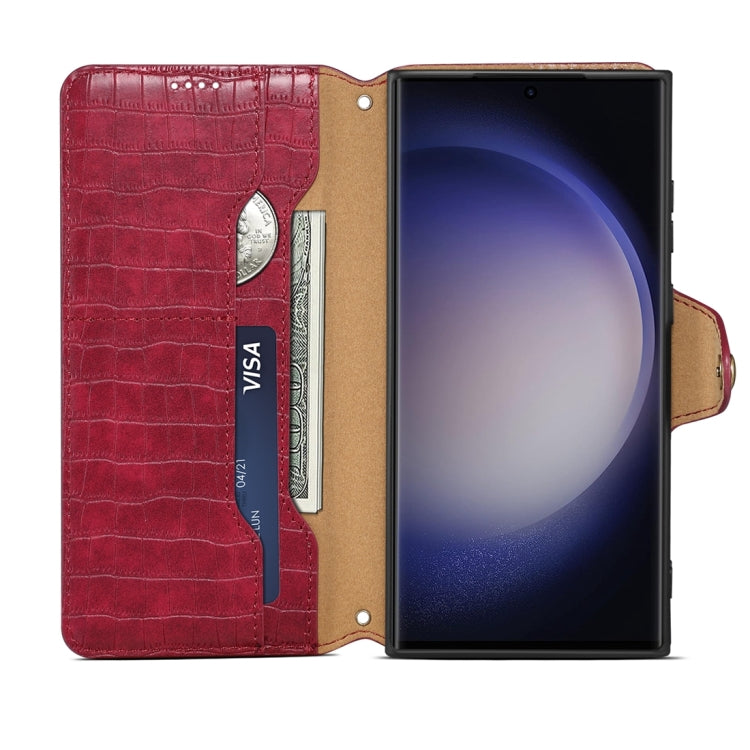 For Samsung Galaxy S24+ 5G Denior Crocodile Texture Oil Edge Leather Phone Case(Rose Red) - free shipping - PMC Jewellery - Order now!