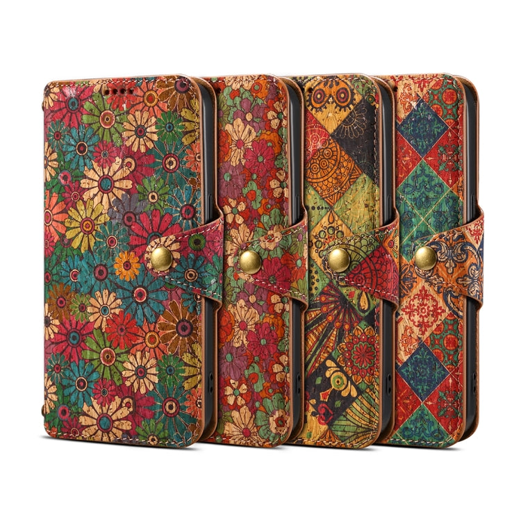 For Samsung Galaxy S24 Ultra 5G Denior Flower Language Series Cork Fabric Oil Edge Leather Phone Case(Winter) - free shipping - PMC Jewellery - Order now!