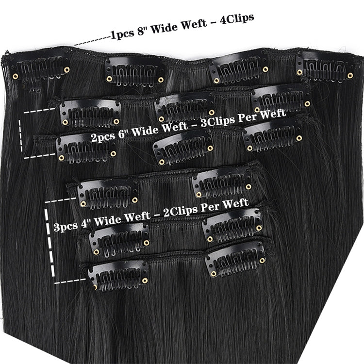 50cm 16 Card Long Curly Hair Wig Seamless Hair Extension Piece(1.1B#) - free shipping - PMC TechLife - Order now!