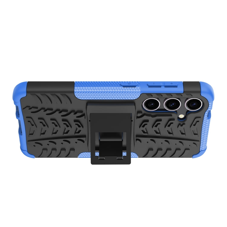 For Samsung Galaxy S24 5G Tire Texture TPU + PC Phone Case with Holder(Blue) - Galaxy S24 5G Cases by PMC TechLife | Online Shopping South Africa | PMC TechLife