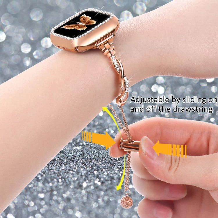 For Apple Watch Series 4 40mm Twist Bracelet Diamond Metal Watch Band(Rose Gold) - free shipping - PMC TechLife - Order now!