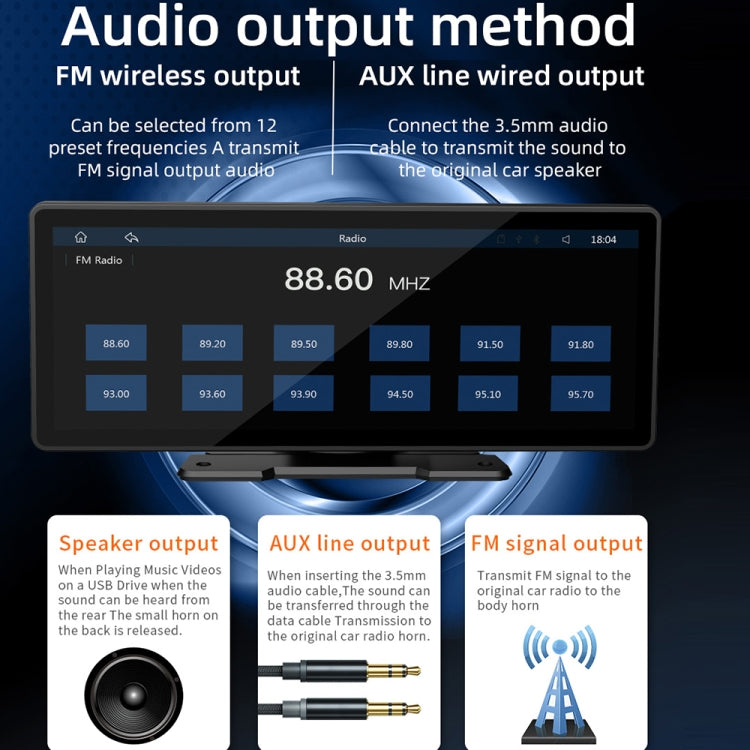 B5303 10.26 inch Portable Car MP5 Player Support CarPlay / Android Auto(Black) - Car MP3 & MP4 & MP5 by PMC TechLife | Online Shopping South Africa | PMC TechLife