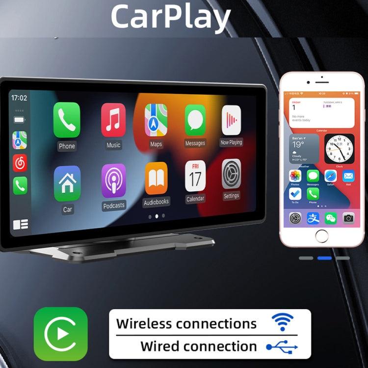 B5303 10.26 inch Portable Car MP5 Player Support CarPlay / Android Auto(Black) - Car MP3 & MP4 & MP5 by PMC TechLife | Online Shopping South Africa | PMC TechLife