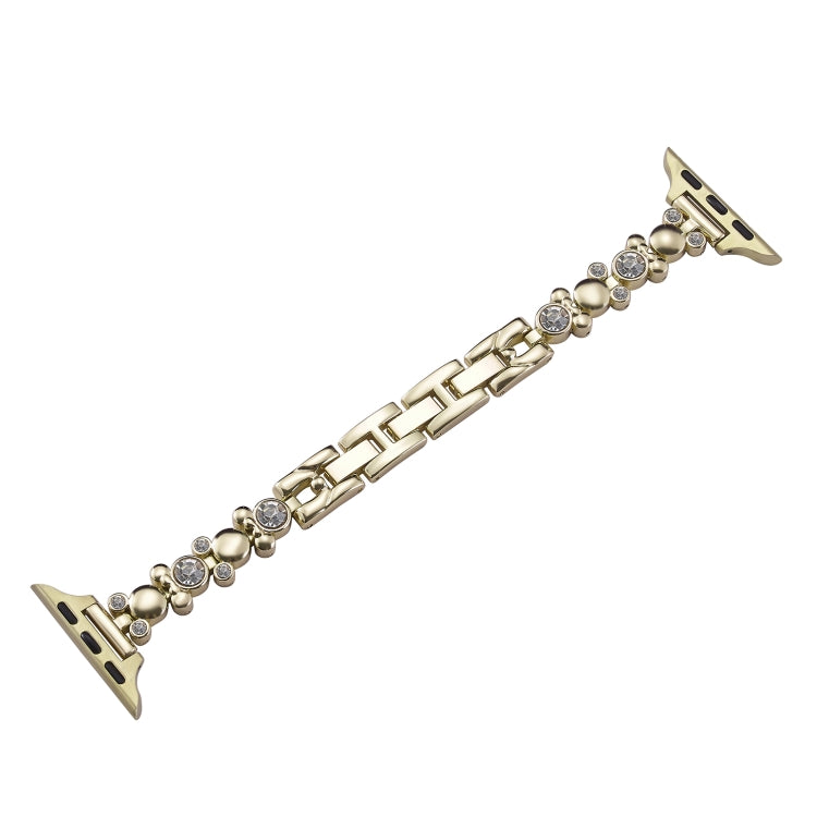For Apple Watch Series 7 45mm Metal Diamond Bear Chain Watch Band(Gold) - free shipping - PMc TechLife - Order now!